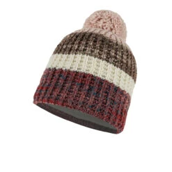 Buff Knitted & Fleece Band Hat Alina Blossom Red