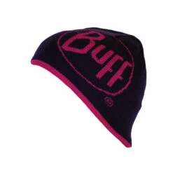 Buff Knitted & Polar Hat Logo Plum