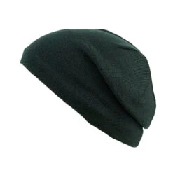 Buff Knitted & Fleece Band Hat Solid Black