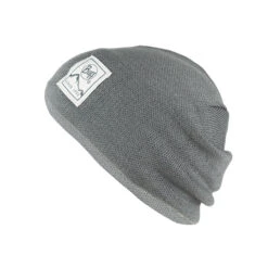 Buff Knitted & Polar Fleece Hat Solid Grey Castlerock